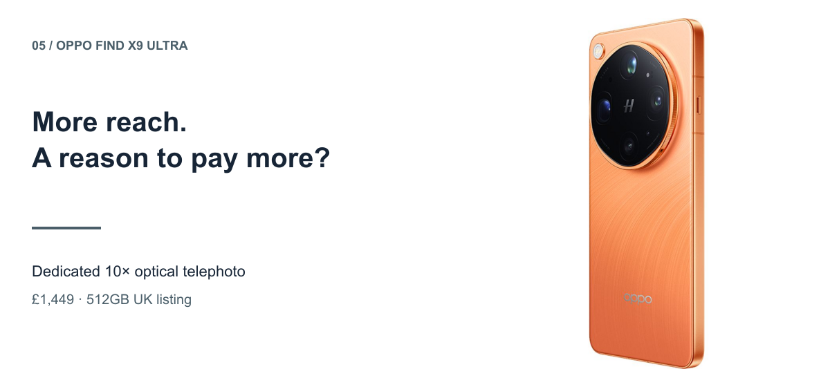 OPPO Find X9 Ultra in Canyon Orange, original product image