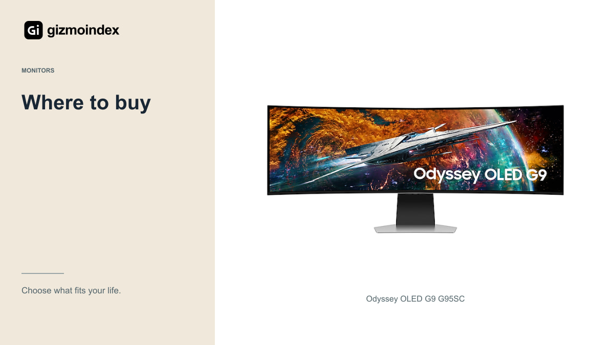 Where to buy: Odyssey OLED G9 G95SC