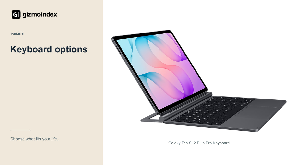 Keyboard options: Galaxy Tab S12 Plus Pro Keyboard