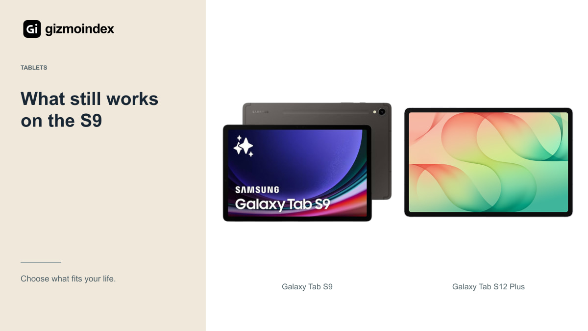 What still works on the S9: Galaxy Tab S9 and Galaxy Tab S12 Plus