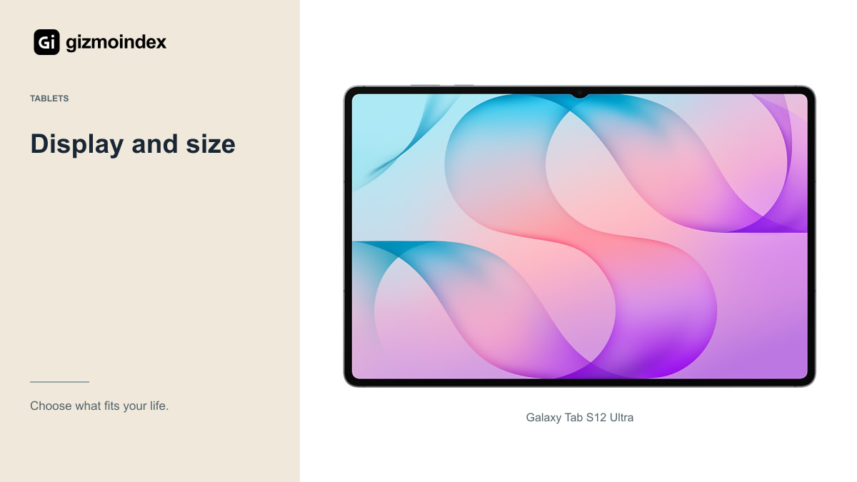 Display and size: Galaxy Tab S12 Ultra