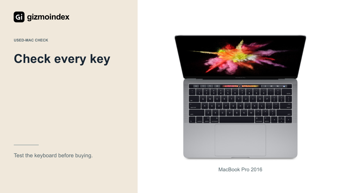 Check every key: MacBook Pro 2016