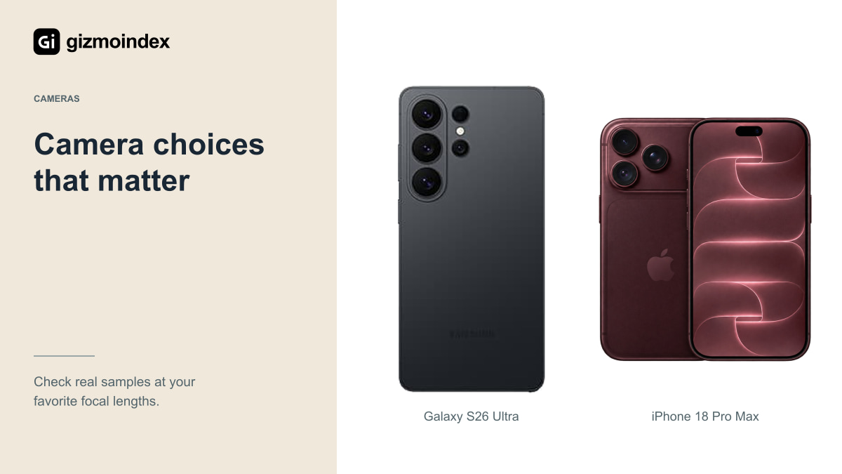 Camera choices that matter: Samsung Galaxy S26 Ultra and Apple iPhone 18 Pro Max